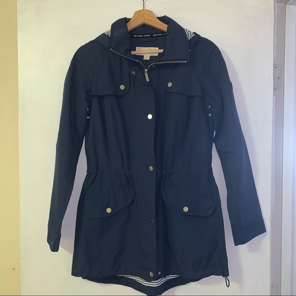 Navy Michael Kors rain jacket